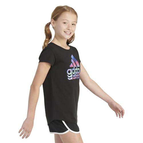 adidas Girls' Short Sleeve Cotton Essential T-Shirt Top4