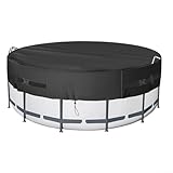 Jonikuper Cubierta redonda para piscina, material de tela Oxford 210D, con hebillas, cuerdas, para piscinas, trampolines, bañeras, muebles de exterior, mantenimiento eficaz (12 pies)