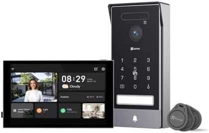 EZVIZ HP7 Pro 4K Video Türsprechanlage mit Kamera & 8 Zoll Touchscreen | Biometrische Gesichtserkennung, 7-in-1 Zutrittskontrolle, Personenerkennung, 2-Draht-System, App-Fernentrie