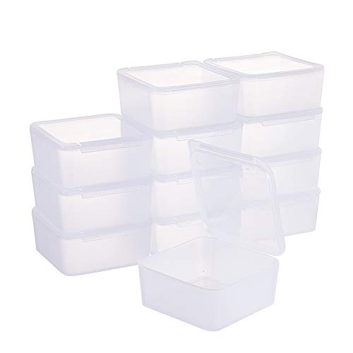BENECREAT 12 Pack Caja Cuadradas Transparentes de Plastico para Cuentas, Art�culos, Pastillas, Hierbas, Peque�as Cosas, Adornos de Joyer�a y Otros Art�culos Peque�os - 6.5x6.5x3cm