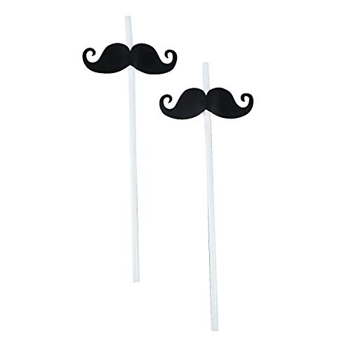 Fun Express Mustache Party Straws - 72 Piece Bulk Pack