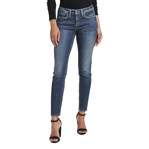 Authentic by Silver Jeans Women's The Curvy Mid Rise Skinny Jean