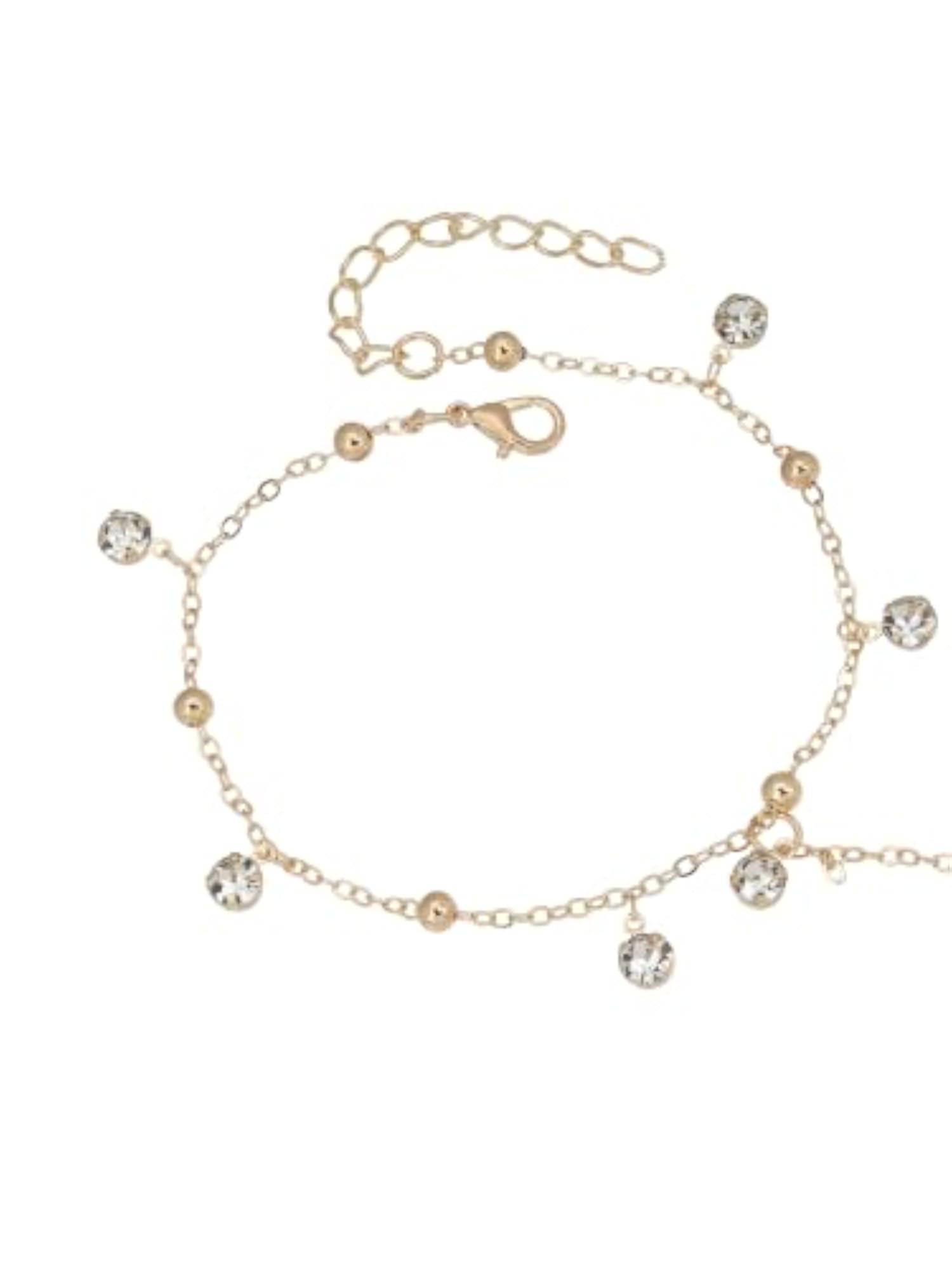 Rose Gold Plated Dainty Solitaire Foot Chain Anklet