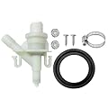 385311641 RV toilet water valve and 385311658 flush ball seal replacement parts, suitable for Sealand Dometic 300, 310, 320 RV toilets, compatible with camper/travel trailer pedal flush toilets.
