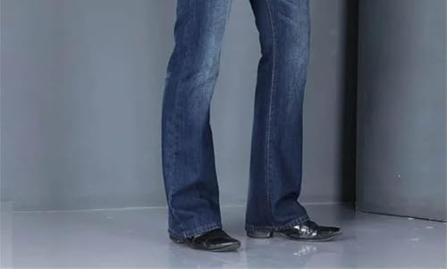 Men's Denim Flares, Comfortable Slightly Slim Classic Loose-fit Straight Bootcut Pants.2