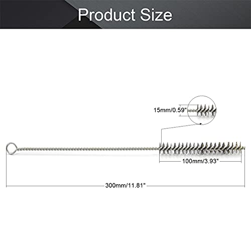 Image of Utoolmart Steel Wire Cleaning Brush, Spiral Power Tube Brush, Steel Wire Tube Brush Cleaning Tool, Tube Bottle Brush, 0.6-inch Diameter 12-inch Length, 2pcs