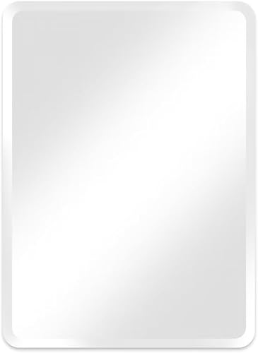 DOIMUSIM Espejos de tocador de baño sin marco para sobre el fregadero, espejos rectangulares redondeados de pared biselados con borde pulido, se