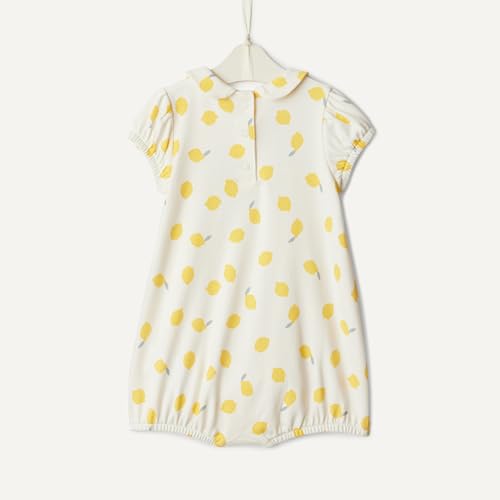Amazon Essentials x Sofia Grainge Baby Girls' Cotton Short Sleeve Romper with Peter Pan Collar, Pack of 2, Lemon/Uneven Stripe, 0-3 Months by Amazon Essentials - Used condition - Image 5