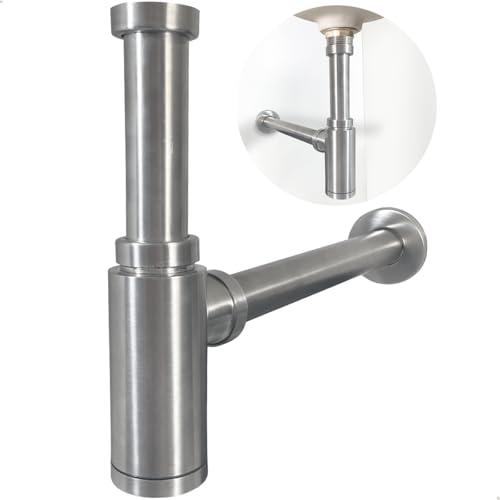 Dona D.cor, Sifão Copo Escovado 7/8 Lavatorio Para Pia De Banheiro Lavabo Cuba Suspensa Sifão Copo Q