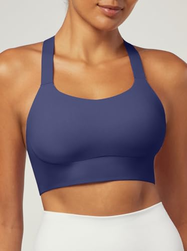 Image of Heathyoga Medium-High Support Sports Bras for Women Molded Cup Adjustable Strappy Sports Bra Supportive Bras for Yoga