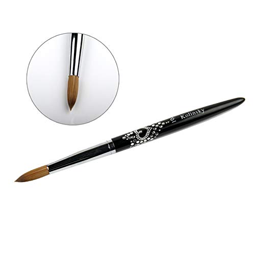 Yinuoqi Acrylic Nail Brush 100% Kolinsky Acrylic Nail Art Brush Oval Round Shaped Nail Brush(Size 10) #TOP4