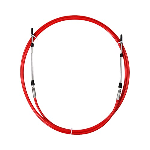 Milageto Câble D'Accélérateur Universel Commande Moteur Bateau Commande Accélérateur Jet Câble Commande Bateau Fonction Anticorrosion INOX Adapté à Moteur Hors, Rouge, 15 FT