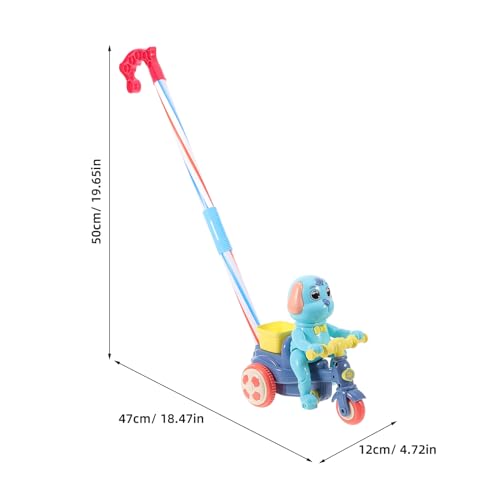 Image of Toyvian Plastic Baby Push Toy Toddler Pull with Handle Basket Pull Along Music Puppy Push and Walking Baby Walk Behind for Infant Learning Walker 19.6 Inch