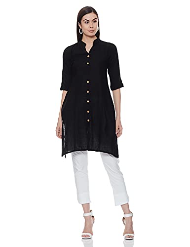 Image of BIBA Viscose Solid Regular Casual Pants