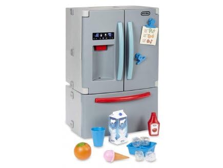 Refrigerateur americain avec Sons et Lumiere - frigo avec Accessoires - dinette, Cuisine - Jouet d'imitation Enfant + Carte Tigre