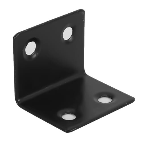 Gutol 10-teiliges Set 38x30mm Edelstahl-Winkelverbinder – Schwarz, 90° L-Form für Holz- und Balkenmontage