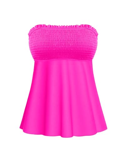 Image of Womens Tankini Swim Tops Bandeau Bathing Suit Top No Bottom