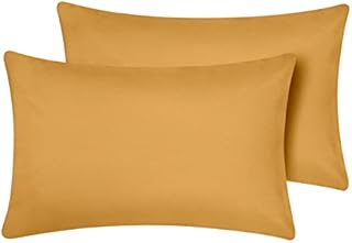 Oxford Homeware Black Pillow Cases 2 Pack Brushed Microfiber  Standard Pillowcases Fade Resistant Pillow Cover Envelope Closure Pillow Covers (50 x 75 cm)