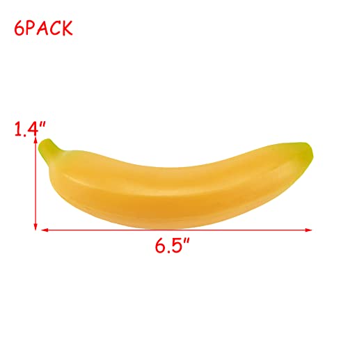 Hevstil 6Pack Artificial Banana,Plastic Banana Fake Fruit Bananas Artificial Fruits Lifelike Simulation For Decoration Fake Fruit Bowl, Still Life Paintings, Home Cabinet Party Decor Photography #TOP1