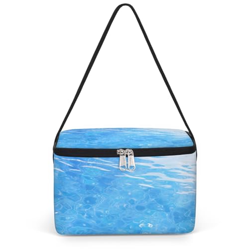 GzLeyigou Ocean Lunch Bags for Women Men 9 Cans, Hot & Cold Food Delivery Bag Insulated Grocery Bag Insulated Lunch Box Blue Water Cooler Bag for Office Work Picnic Beach