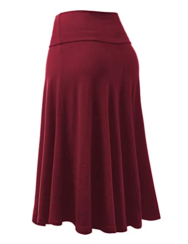 Image of FRAULEIN Women's Midi Skirt Wide High Waist Vintage A-Line Flared and Swingy Skirt