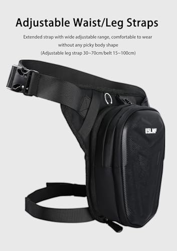 Image of ESLNF Tactical Thigh for Bike Riders Waist Bag - Waterproof EVA Leg Waist Bag for Outdoor Riding & Hiking | Large Capacity Waist & Side Bag for Men Multipurpose Rider Bag for Climbing & Travel