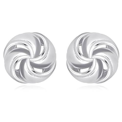 QUADRI - Boucles d'oreilles en Argent Sterling 925 avec Zirconia - Forme de Cœur, Circulaire, Ronde, Solitaire - Fabriqué en Italie - Idée cadeau - Boîte...