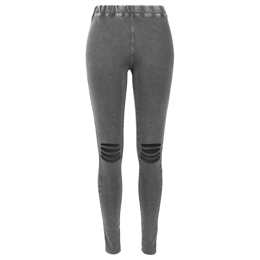 Urban Classics TB1276 Damen Ladies Cutted Knee Leggings, dunkelgrau (Acid Black 706), X-Large