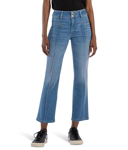 KUT from the Kloth Women's Kelsey High-Rise Ankle Flare-frt Welt-Double Button Wb