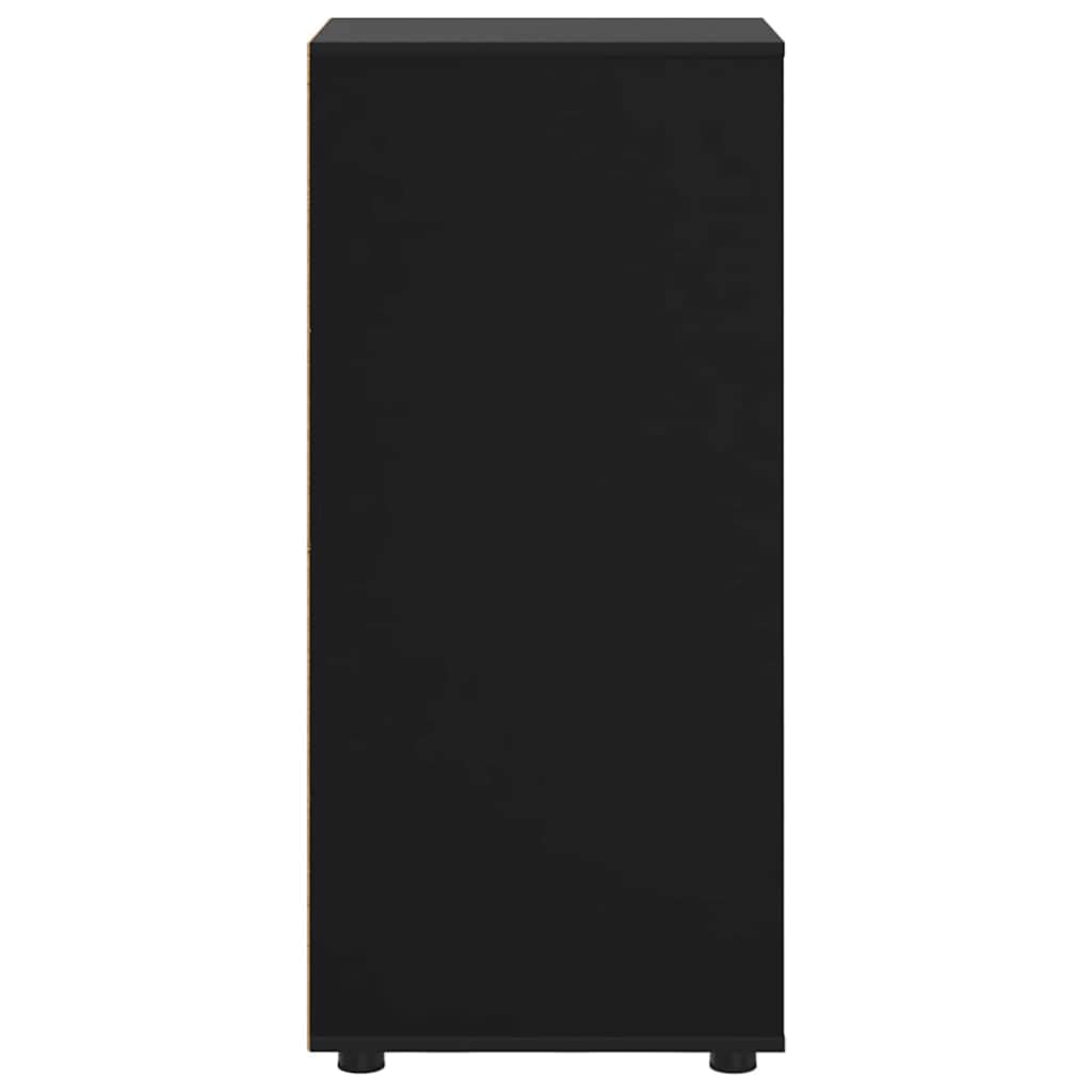 Aufbewahrungsschrank Schwarz 40 x 48 x 105 cm, Beistellschrank aus Holzwerkstoff mit 4 Schubladen, schlanker Schubladenschrank für Wohnzimmer und Schlafzimmer