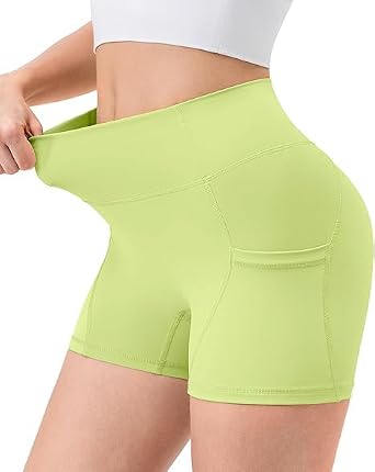 SPVISE No Front Seam High Waisted Biker Shorts Women Control Tummy Workout Gym Shorts 4 Buttery Soft Booty Yoga Short Pants