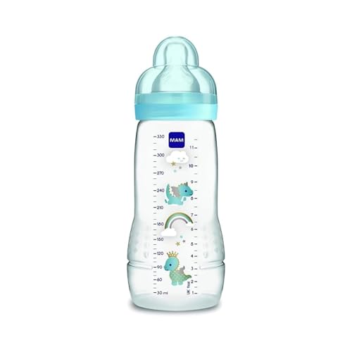MAM Biberon Easy Active Baby Bottle 330 ml, Biberon MAM per bambini attivi ergonomico e pratico,...