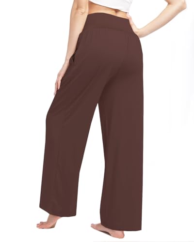 Image of Kivdol 3 Pack Womens Wide Leg Yoga Pants Crossover High Waisted Casual Loose Lounge Sweatpants with Pockets