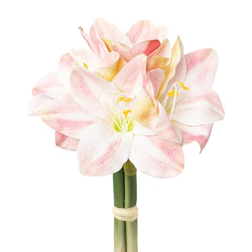 CREATIV green Amaryllis-Bund 32 cm in rosa– Weihnachtsdeko...