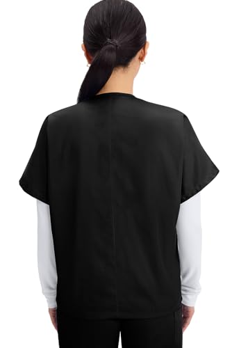 Image of Cherokee Scrubs for Women and Men Unisex V-Neck Tunic Nursing Scrub Top with Chest Pocket, Tuckable Durable Fabric - 4777 | 1 Chest Pocket For Essentials, Traditional Fit, Durable Construction, Comfortable Knit Details, Easy Care, Tuckable Style
