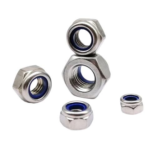 20/25/50個 M2 M2.5 M3 M4 M5 M6 M8 六角六角ナイロンインサートセルフロックナット Nylock ロックナット A2-70 304 ステンレス鋼 DIN985 QAICHFKS(50pcs M4)