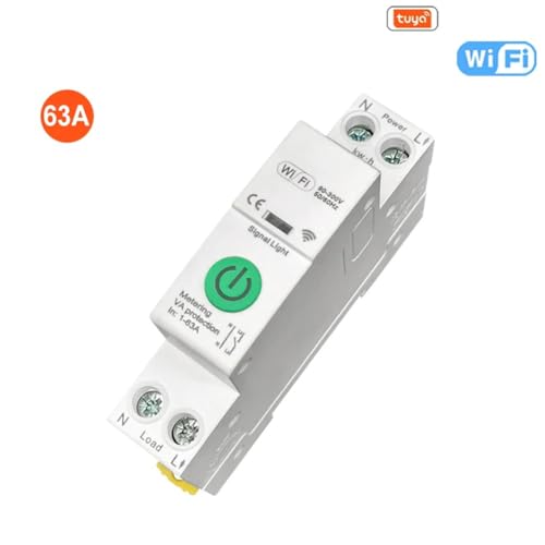 Interruptor Inteligente Tuya WiFi 1P+N con control remoto de energía 6