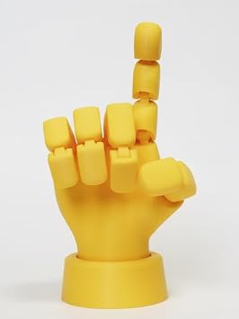 Generic Eklemli Hareketli 3D Baskı El Modeli, 16x9x14 cm, PLA Malzeme, Çok Renkli (Kırmızı, Mavi, Beyaz, Turuncu, Sarı, Yeşil), Dekoratif Koleksiyon Figürü