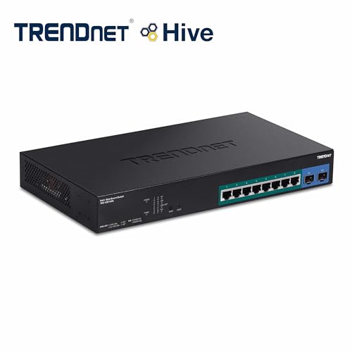 Image of TRENDnet 10-Port Gigabit Web Smart PoE+ Switch with 8 Gigabit PoE+ Ports, 2 SFP Slots, 130W PoE Budget, VLAN, QoS, LACP, IPv4 /IPv6 Static Routing,Lifetime Protection, Black, TPE-1021WS