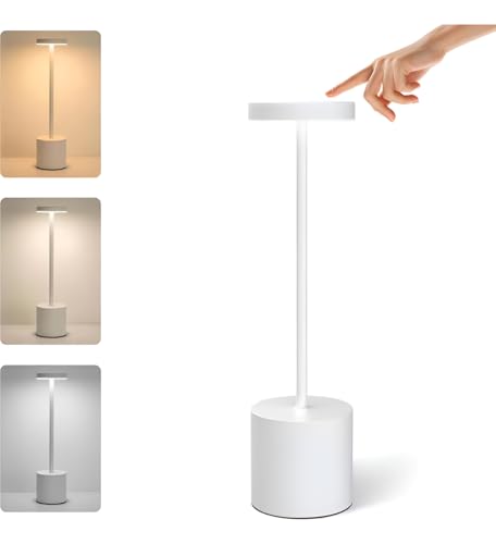 Luminária de Mesa LED Recarregável Abajur Moderno com Toque Dimer...