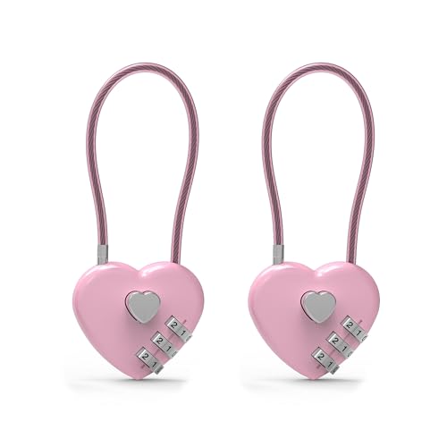 UP Security Small Combination Lock for Locker Cable Lock with Code Pink Padlock Combination for Luggage Suitcase Gym Locker Backpack Zipper Cabinet Box Fence Gate Travel Safe Outdoor Use