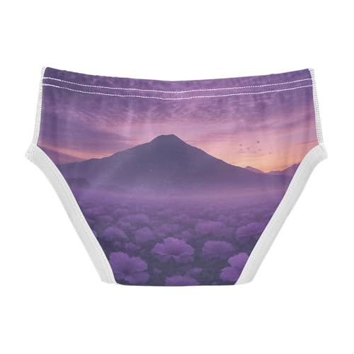 GuoChe Toddler Essentials Boy Pure Cotton Purple Hibiscus Dusk Landscape in Sizes 2T,3T, 4T, 5T, 6Y and 8Y2