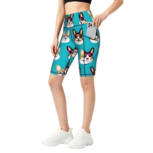 Leggings de yoga corgi mignon pour femme pantalon doux pour cocooning et sport