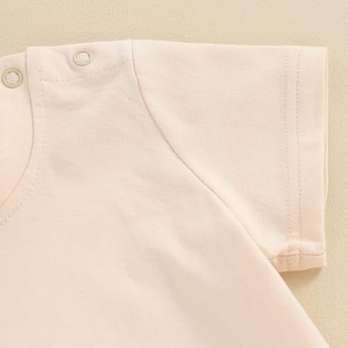 Image of Toddler Baby Boy Girl Short Sleeve Crew Neck T Shirt Pullover Sweatshirt Summer Basic Tee Solid Casual Clothes