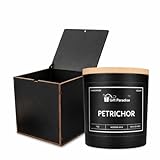Gift Paradiseยฎ Petrichor โ After The Rain Luxury Soy Wax Candle | 7 oz Wooden Wick Candle with Soft Crackle & Gift Box | Rain-Kissed Earth