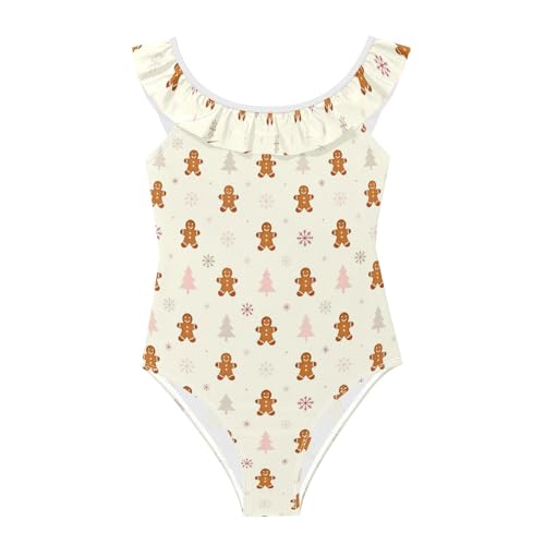 Maillot de bain fille motif bonhomme en pain d'épice pour des moments magiques à la plage