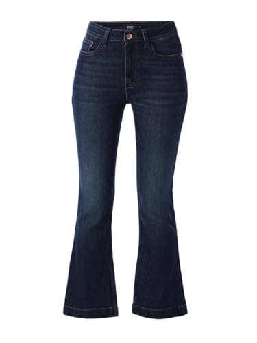 Image of ONLY Women's Solid Flared High Rise Black Jeans