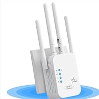 1200Mbps Repetidor WiFi 5G, Amplificador de Señal WiFi Doble Frecuencia, Potente Repetidor Largo Alcance, 4 Antenas, 2 Puertos LAN, Extensor WiFi para Casa y Oficina, Cobertura hasta 200m²