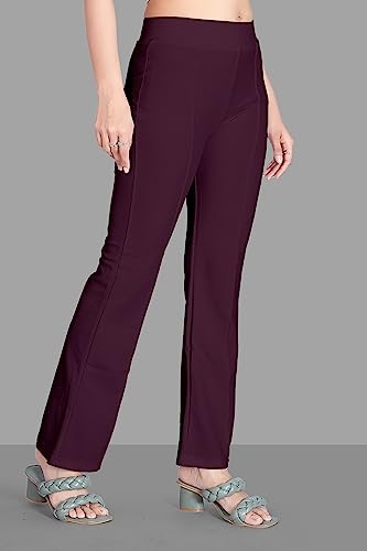 Image of Women's High Waist Bell Bottom Trouser, Elastic Flared Bootcut Pants