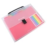 Milisten A4 Dokumentenmappe Erweiterbar aus Langlebigem Kunststoff mit 13 Fächern Farbenfrohe Regenbogentasche für Büro Schule und Zuhause